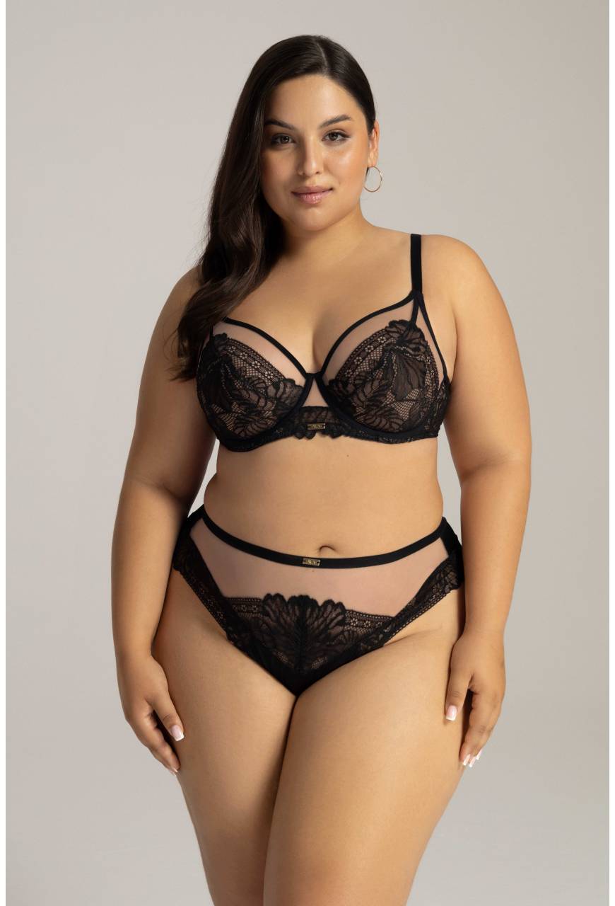 Figi AVA, majtki koronkowe, czarne – AV 2146 Black