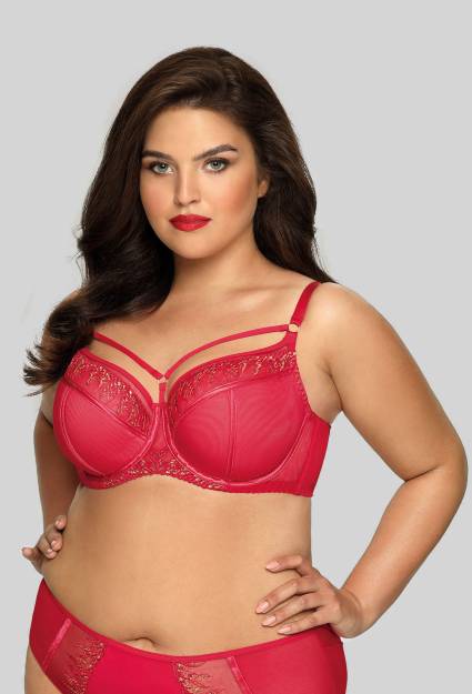 Biustonosz NOVIKA Semi Soft – czerwień i elegancja MARGOT N° 02