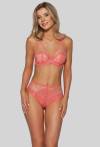 Biustonosz AVA koralowy i koronkaowy – AV 2073 Push Up Coral