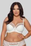 Biustonosz AVA kremowy, półusztywniany, haft – AV 1030 Semi Soft Cream